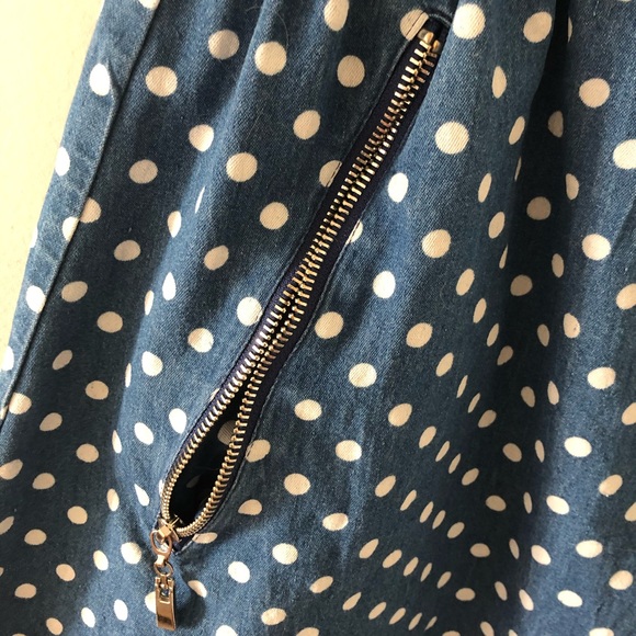 Denim dress with zipper pockets - Picture 2 of 5